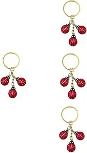 [LALAFINA] Ladybug Keychain Car Decor Keychains Ladybug Decor Metal Ladybug Key Chain Car Pendant Keychain Charm Hanging Pendant Metal Key Chain Key Chain Rings Bag Decor Keyring Red Alloy