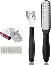 Vekol Callus Remover for Feet, Stainless Steel Foot Scrubber, Foot Care Pedicure Callus Shaver with 10 Replacement Blades, Foot Blade Foot Grater Foot Scraper for Wet and Dry Feet