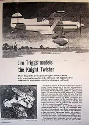 Two KNIGHT TWISTER PLANS + CONSTRUCTION ARTICLE for 10" & 20" UC Model Airplane