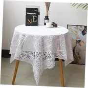 White Tablecloths Vintage Square Crochet Lace Doilies Tablecloths Table Cover