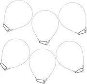 KOMBIUDA 6pcs Stainless Steel Wire Cable Locks for Stage Lights Security Cable with Loops Easy Installation for Dj Lights Fixtures Reliable Spring Hooks for Safe Use