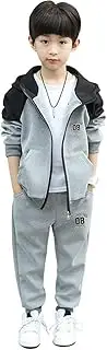 [Amur Leopard] Jogging Suit Boys Children's Tracksuit Casual Sports Suit 2-Piece Sweat Jacket with Hood + Jogging Bottoms