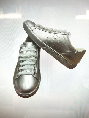NIB AUTHENTIC GUCCI ACE METALLIC LEATHER SNEAKERS SIZE 6 $680