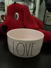 Rae Dunn Dog Pet Bowl LOVE 6 Inch Small/Regular Pink SLURP DEVOUR New