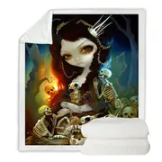 Dark Art Beautiful Princess of Bones Throw Blanket