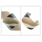 Wide Brown Tan Earthy Tones Striped Cuff Bracelet Womens - Choice Width