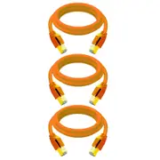 3PK Cruxtec RJ45 LAN CAT8 SF/FTP 40Gb 50cm Triple Shielding Ethernet Cable ORNG