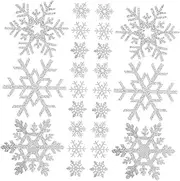 WEKAMOS 30Pcs Snowflake Embroidered Patches DIY Clothing Appliques for Sewing Durable Accessories for Jackets Bags and Costumes for Crafts and