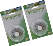 CAXUSD 2pcs Wooden Wall Thermometer Fahrenheit Celsius Safe Material Easy to Hang for Home School Hospital