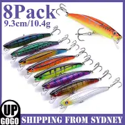 8x Minnow Fishing Lures Trout Cod Redfin Yellowbelly Bream Salmon Jacks Flathead