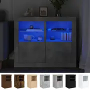 Side Cabinet with LED Lights Storage Cabinet Side Table Engineered Wood vidaXL