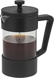 Avanti Sorrento Borosilicate Glass Carafe Coffee Plunger, 600 ml / 4 Cup, Black
