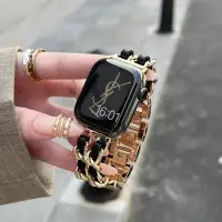 在飛比找蝦皮商城優惠-豪華金屬皮革錶帶牛仔錶帶兼容 Apple Watch 49 