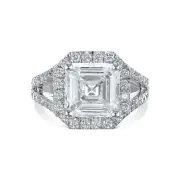 Diamond Engagement Ring VS1 F 4.50 Ct Lab Created 14k White Gold IGI Eye Clean