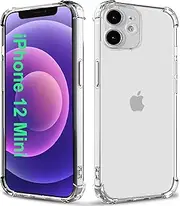 Lumobrilla for iPhone 12 Mini Case, Clear[Anti-Yellowing][Shockpoof][Military Grade Protection] Reinforced Corners Slim Fit Soft Flexible TPU Bumper Phone Case for iPhone 12 Mini-5.4in,Crystal Clear