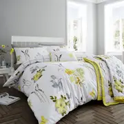 Flora Yellow Cotton Rich Quilt Cover Set (Single, Double, Queen, King, Super King)