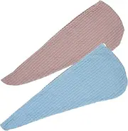 HAPINARY 2Pcs Microfiber Hair Drying Turban Towel Quick Drying Hair Wrap Soft Absorbent Design Reduces Frizz and Breakage