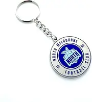 North Melbourne Kangaroos AFL Team Round Logo Metal Keyring
