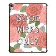 iPad Air 13-inch (M2/M3) iPad Impact Case Good Vibes Only, floral typography illustration