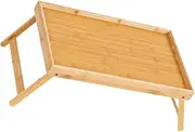 Happyyami Sustainable Lap Table Foldable Mini Desk for Camping Laptop Home Office Made of Bamboo