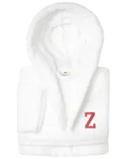 Linum Home Textiles Personalized Linum Kids Large Super Plush Hooded Bathrobe with Pink Bookman Font (Monogrammed A-Z)