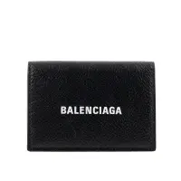 在飛比找環球Online優惠-【BALENCIAGA】經典LOGO 粒紋牛皮雙釦迷你三折短