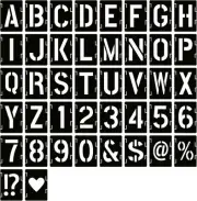 3 Inch Letter Stencils Symbol Numbers Craft Stencils, 42 Pcs Reusable Alphabet