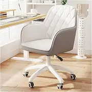 Velvet Ergonomic Office Chair 360° Swivel Desk Task Chair with Armrest,Executive Computer Occasional Chair for Home Office Reception Height Adjustable Lounge Chairs (Color : White)