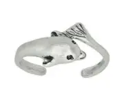 Sterling Silver .925 Dolphin Toe Ring adjustable size | Made In USA
