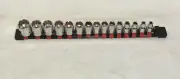 NOS 15 PIECE Z-AH CRAFTSMAN 3/8" DRIVE 12 POINT METRIC SOCKET SET ON RACK