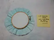 4" Canvas hoop w/Light Blue ruffle for painting, any age
