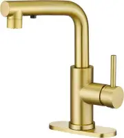CREA Sink Faucet, Gold Kitchen Faucets with Pull Down Sprayer, Bathroom