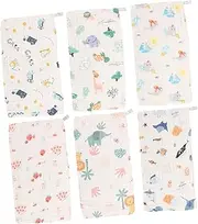 MOBUTOFU 6pcs Gauze Saliva Wipes Girl Burp Cloths Must Haves Supplies Hand Towel Burping Cloth Saliva Towels Newborn Face Bath Accessories Cartoon Towel Towel