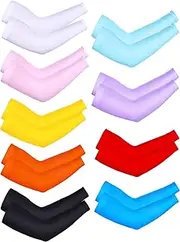 [outret] 9 Pairs Unisex UV Protection Sleeves Long Arm Sleeves Cooling Sleeves Arm Cover Sleeves for Outdoor