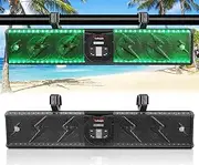 StarknightMT UTV Sound Bar TWS Bluetooth Speaker Golf Cart Sound Bar,Waterproof SxS Soundbar with Lightning RGB Lights 6-Speaker Compatible with RZR X3 Pioneer Talon - 1.75"- 2.25" Roll Cage