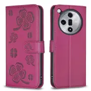 For Oppo Find X7 5G Leather Case Clover Pattern Wallet Phone Cover