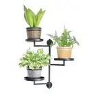 Window Plant Stand Indoor Shelf 3 Tiered Rotating Wall White Metal Floating