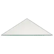 16 x 16 Triangle Corner Tempered CLEAR Glass Shelf - Flat Edge - 3/8" thick