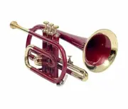 SAI MUSICALS CORNET Bb PITCH RED BEST INSTRUMENT WITH HARD CASE AND MOUTHPIECE.