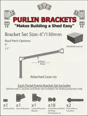 Attached Skillion Lean-to Shed 6inch C Section Purlin Bracket Set-Garage-Farm