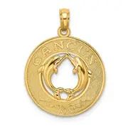 14k Yellow Gold CANCUN w/Dolphin Circle Charm