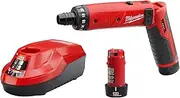 (Tool + 2 Batteries) - Milwaukee 2101-22 M4 1/4 Hex Screwdriver Kit W/2 Bat
