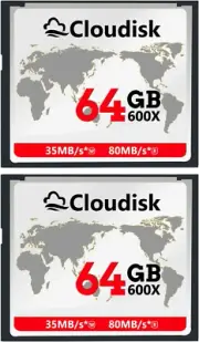 Pack of 2 Compact Flash Card 64GB 533X CF 2.0 Card Performance for DSLR Camera,V