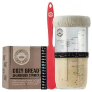 Cozy Bread Sourdough Starter Jar Kit Container Clear Sour Dough Beginners & Pros
