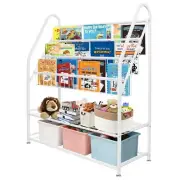 METAL KIDS BOOKSHELF FREESTANDING BOOKCASE FOR CHILDREN ROOM 32 IN LARGE TOY ORG