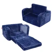 VEVOR 22.83in Baby Chair Blue 2-in-1 Foldable ComfyLounger Couch Sofa