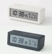 Digital Radio Controlled Alarm Clock w/ Thermo-Hygrometer White/Black Japan