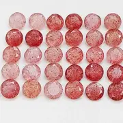 50 Pcs Pink Strawberry Quartz 14mm Round Faceted Cut Natural Calibrated Gemstone