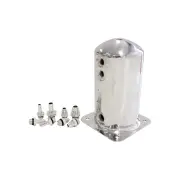 Aeroflow Surge Tank 2.5L Spun Alloy 3X3/8 1X1/2 Or 3X -6An 1X -8An