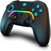 KROM Gamepad KAYROS -NXKROMKAYROS - Wired and Wireless, Designed for Competition, Configurable Buttons and Macros, PC, Switch, Android, RGB LED, Smartphone Support, Black